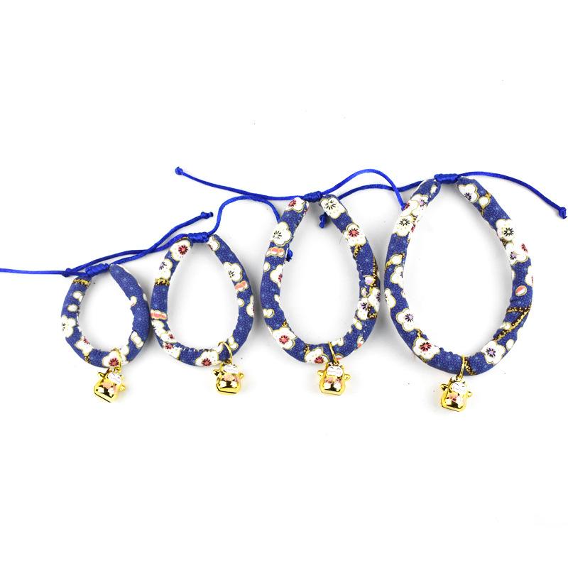

Japanese Style Cat Collar with Small Bell Cute Flower Print Cat Collar Puppy Accessories Pet Supplies