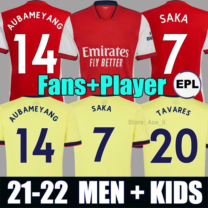 

Arsenal Arsen Adult 21 22 Authentic Home soccer jerseys 2021 2022 Shirt AUBAMEYANG PEPE SAKA football kit men kids goalkeeper away red uniform, Player version third