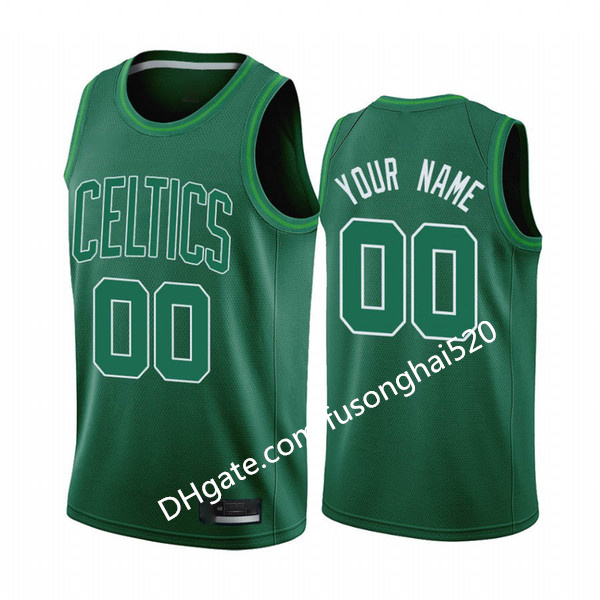 

2021 2020 21 Boston Celtics Men Jayson Tatum Jaylen Brown Marcus Smart Tacko Fall Earned Edition Green #0 Basketball Jersey Custom p, Black;red