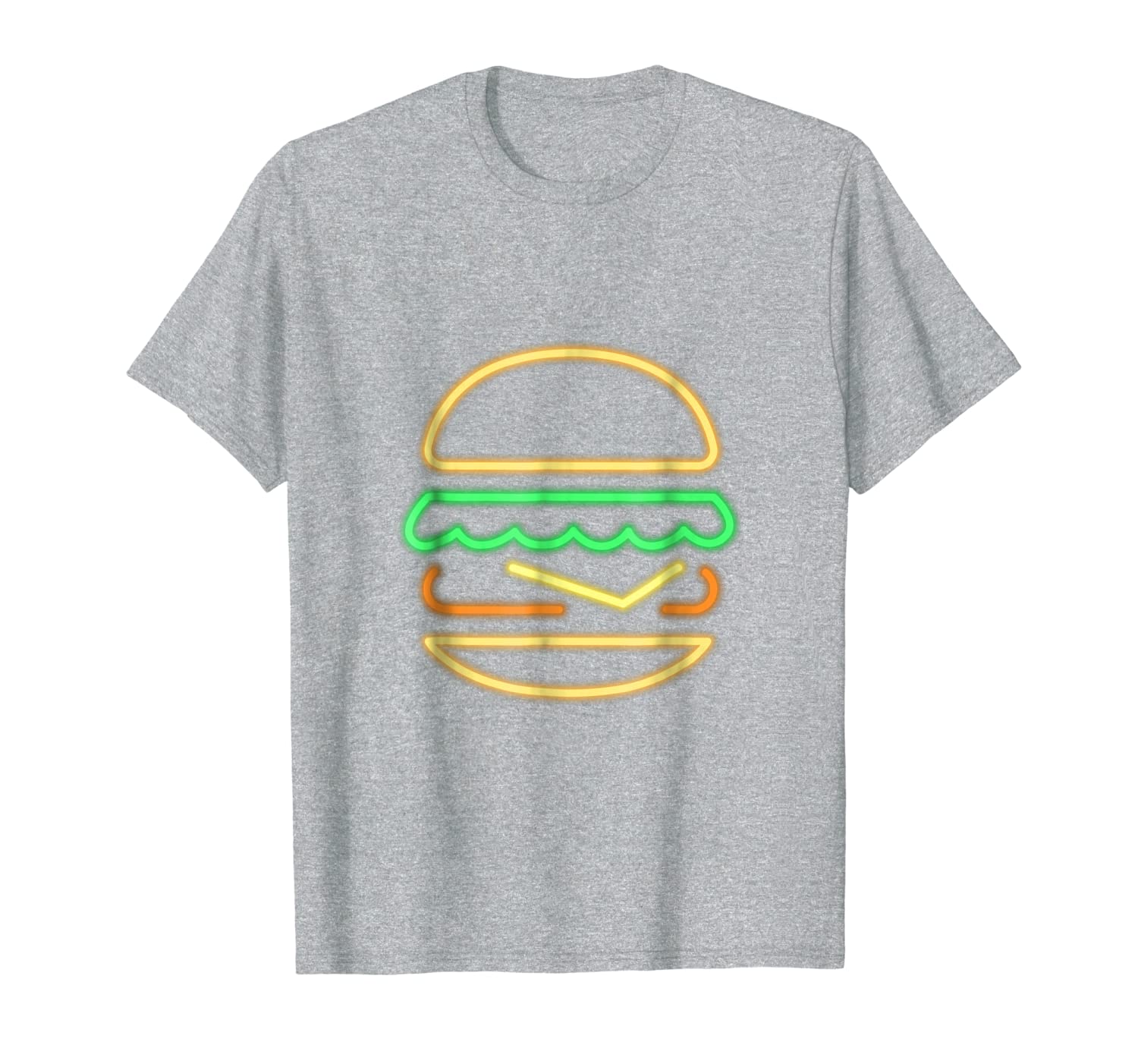 

burger neon tshirt - style of a classic 80s retro neon sign, White;black
