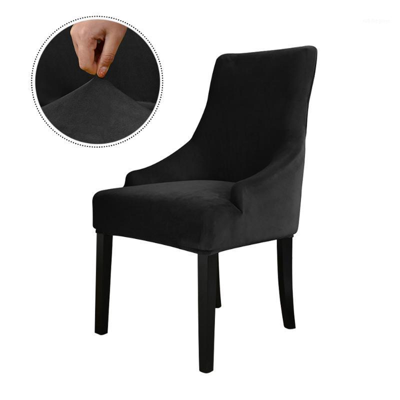 

Home Decor Removable Stretch Velvet Furniture Solid Soft Slipcover Dining Chair Cover European Style Seat Protector Elastic Covers