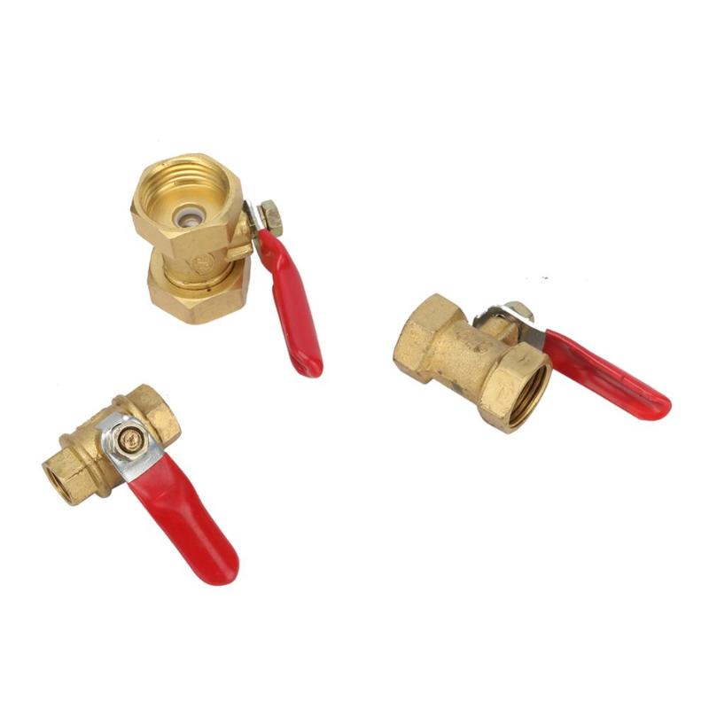 

Garden Water Valve 1/8" 3/8" 1/2" Female to Female BSP Thread With Red Lever Handle Garden irrigation Copper Switch Joint
