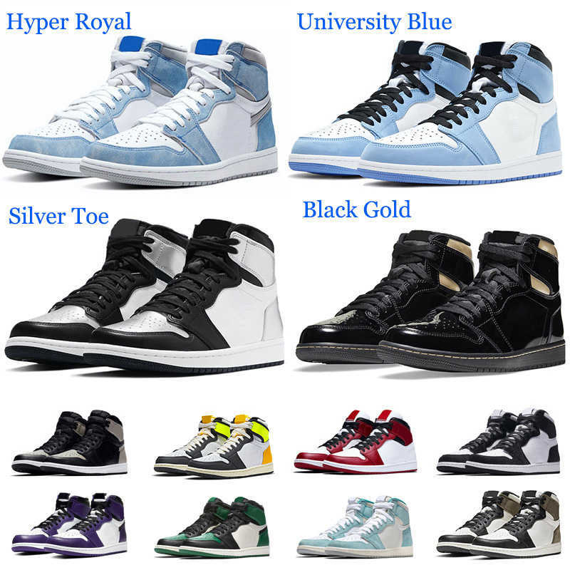 

1 1s high OG Basketball Shoes men women jupman Hyper Royal University Blue Silver Toe Dark Mocha Chicago mens sneakers with box, #0-hyper royal