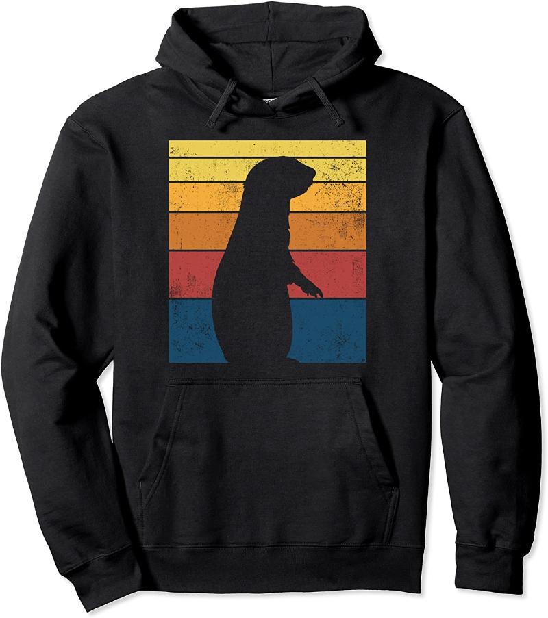 

Men' Hoodies & Sweatshirts Prairie Dog Retro Vintage Gift Pullover Hoodie, Black