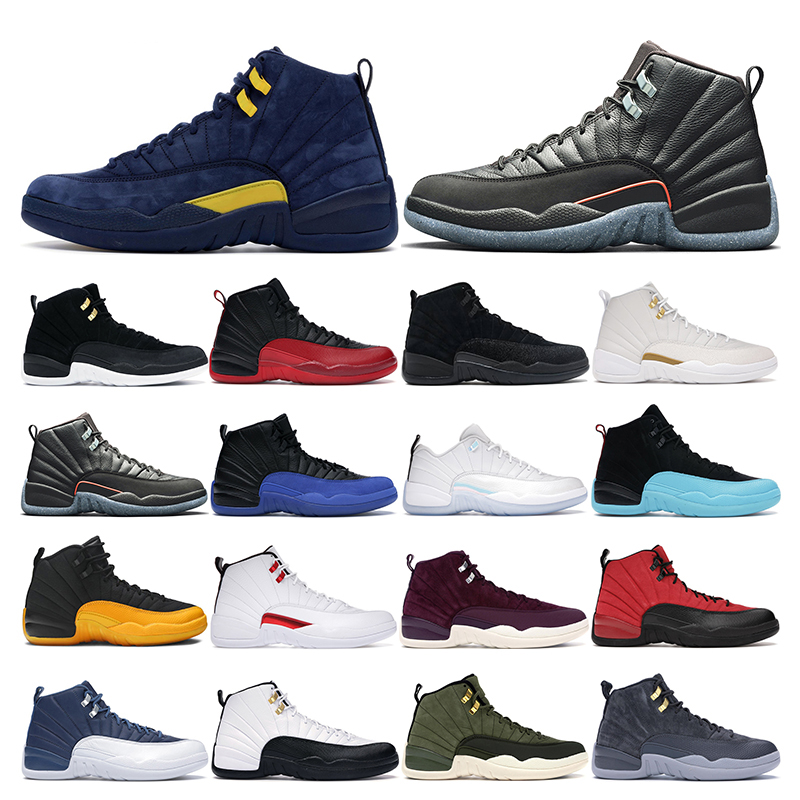 

men basketball shoes outdoor 12s Twist Utility Flu Game Winter Black Reverse Taxi Gym Red Gamma Blue mens trainers sports sneakers size 7-13, 18