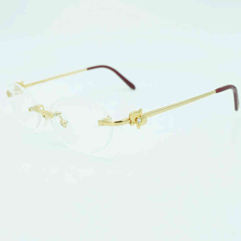 

Factory Direct Price Vintage Eye For Women Metal Clear Rimless Optical Frame Womens Eyeglasses Men Accessories KIXS