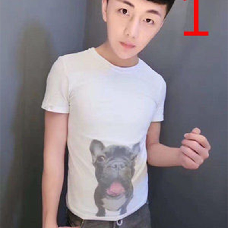 

2021 New Trendy Wild Short-sleeved Men's Tide Brand Ins Casual Compassionate Five-point Sleeve Hong Kong Style Ilua