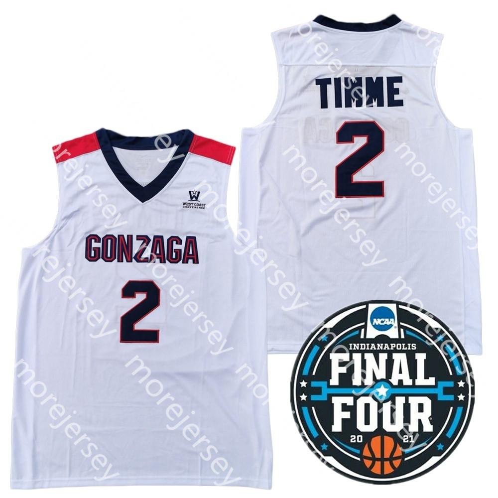 

2021 Finals Four 4 Gonzaga Bulldogs College Basketball Jersey NCAA 2 Drew Timme White Navy All Stitched and Embroidery Men Youth Size, Black;red