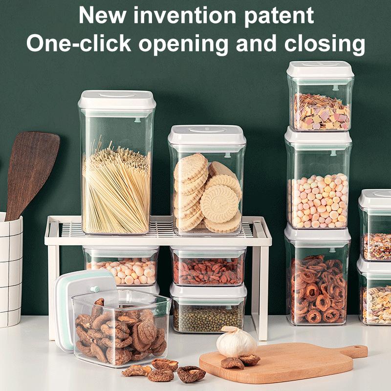 

Storage Bottles & Jars Food Containers Press Type Sealed Can Transparent Refrigerator Box For Bulk Cereals Kitchen Organizer