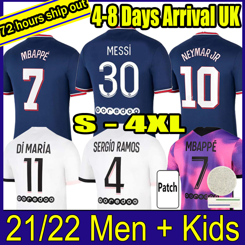 

21 22 pari s MESSI SERGIO RAMOS Soccer Jerseys WIJNALDUM Saint Germain MBAPPE HAKIMI football shirt MARQUINHOS VERRATTI Men kids kit Maillots equipe, 21-22 kids
