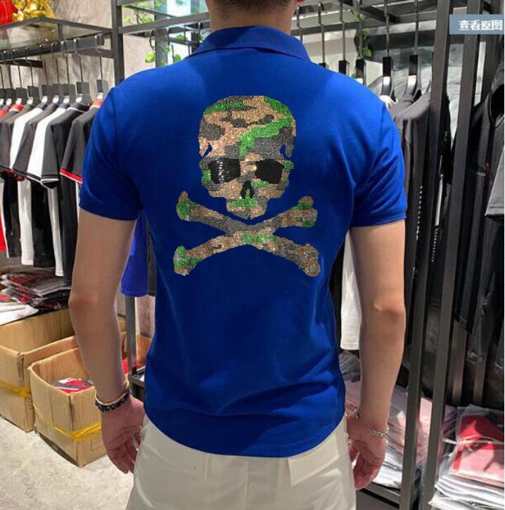 

2021 New Short Sleeve Polos Cotton Shirt Men's Designer of Hot Drill Men Big M-4xl Bhhn, Brown