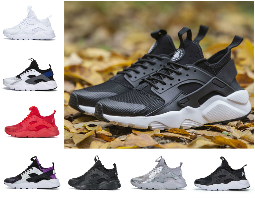 

Top Quality 4.0 Huarache Ultra men running shoes Classical triple black white red grey green Oreo mens womens trainers fashion outdoor sports sneakers, Box
