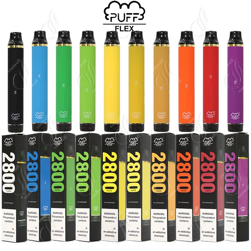

Top quality PUFF FLEX 2800 Puffs Disposable Bars Vape Pen 1500mAh Battery 10ML Cartridge Pre Filled e Cigs Vaporizers Portable Vapor Devcice