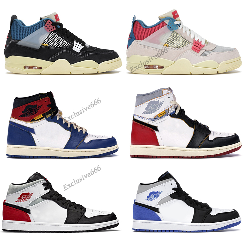 

Authentic Off Noir 4 Union Guava Ice 1 High OG NRG Los Angeles Blue Toe Black Mid Royal SE Men Outdoor Shoes Sports Sneakers With box