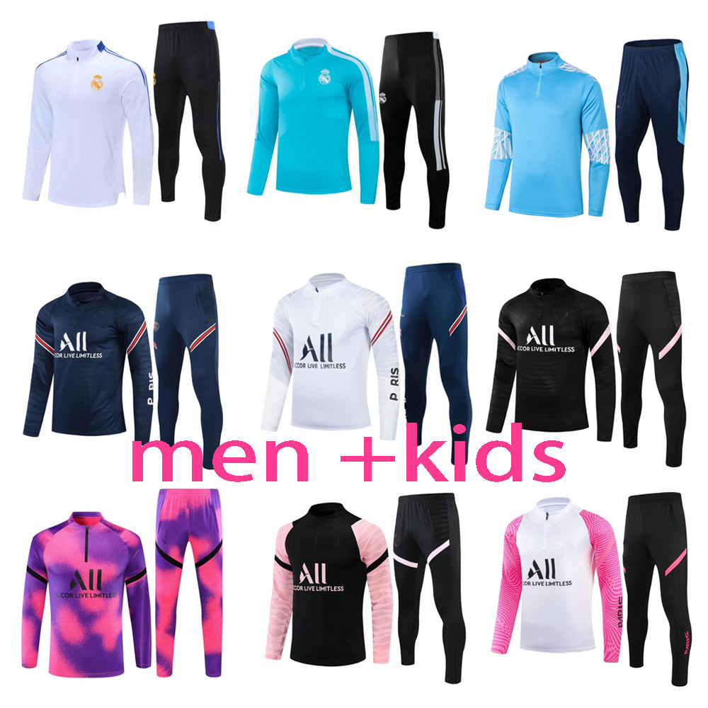 

21 22 soccer tracksuit Men + kids football suit 2022 Maillot de Foot training jogging survetement chandal tuta