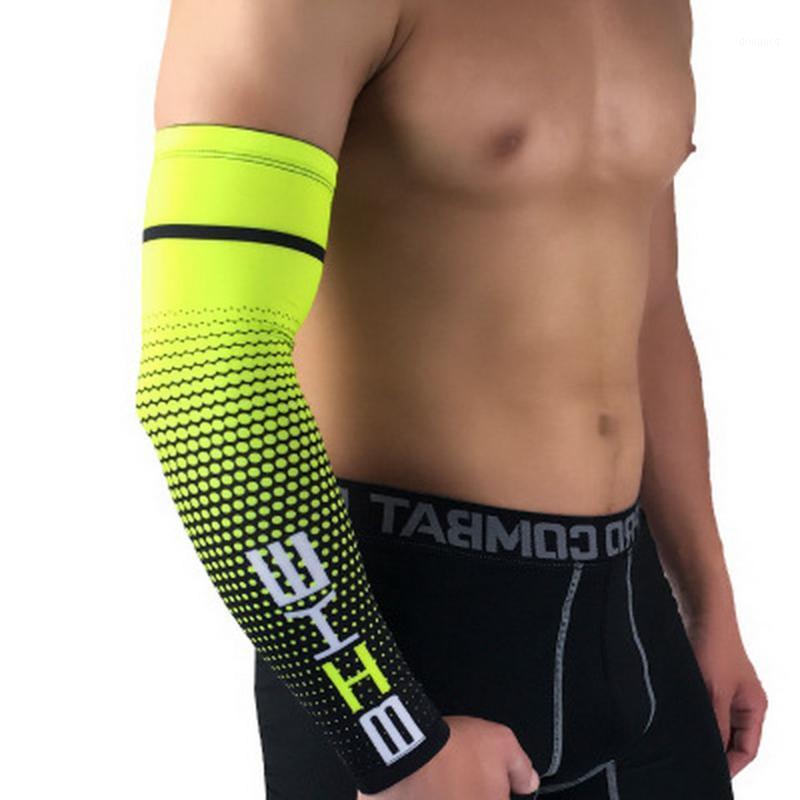 

2 PCS Cool Men Sport Cycling Running Bicycle UV Sun Protection Cuff Cover Protective Arm Sleeve Bike Arm Warmers Sleeves1, Green