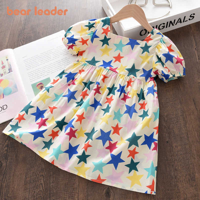 

Bear Leader 3-7 Years Summer Girls Casual Dress Korean Colorful Stars Costumes Kids Square Collar Clothing Cute Outfits 210708, Ah5253multi