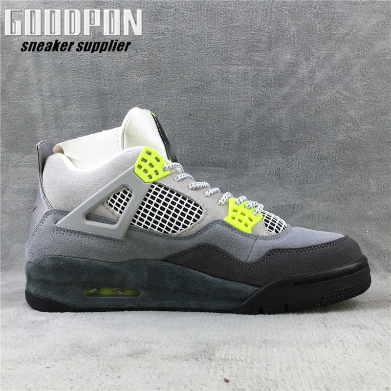 

95 Neon Jumpman 4 4s fashion shoe Grey Green Mens Basketball Shoes, #1