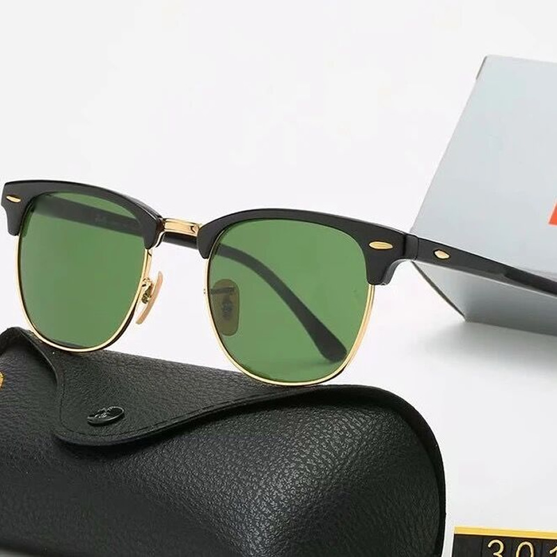 

3016 Fashion Club Master Sunglasses For Men Women Luxury UV400 Summer Shades Classic Eyewear Eyeglasses Mirror Lenses Metal Frame Driving Sp, White;black