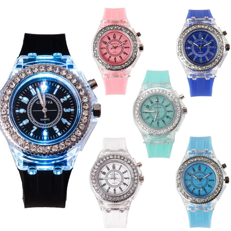 

Wristwatches CPDD Fashion Women Geneva LED Backlight Crystal Quartz Wrist Watch Sport Waterproof, Black