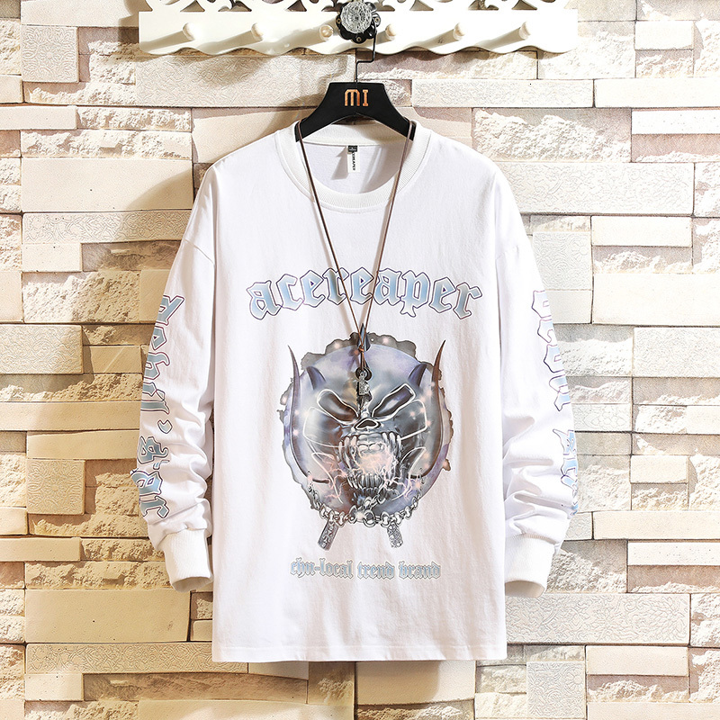 

Long Sleeves Men's Print White Black Tshirts 2021 New Spring Autumn Clothes Hip Hop T-shirt Top Tees 5s5s, Hx1232 3
