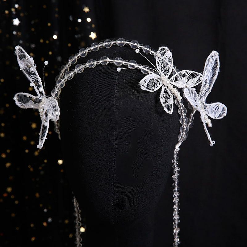 

Headpieces Sweet Bride Crystal Hairband Exquisite Beaded Handmade Tiara Versatile Hippocampal Body Wedding Hair Accessories