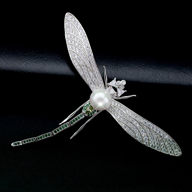 

Pins, Brooches Lovely Dragonfly For Women Girl Rhinestone Insect Broach Vintage Bridal Bouquet Scarf Brooch Pin Luxury Gift, Gray