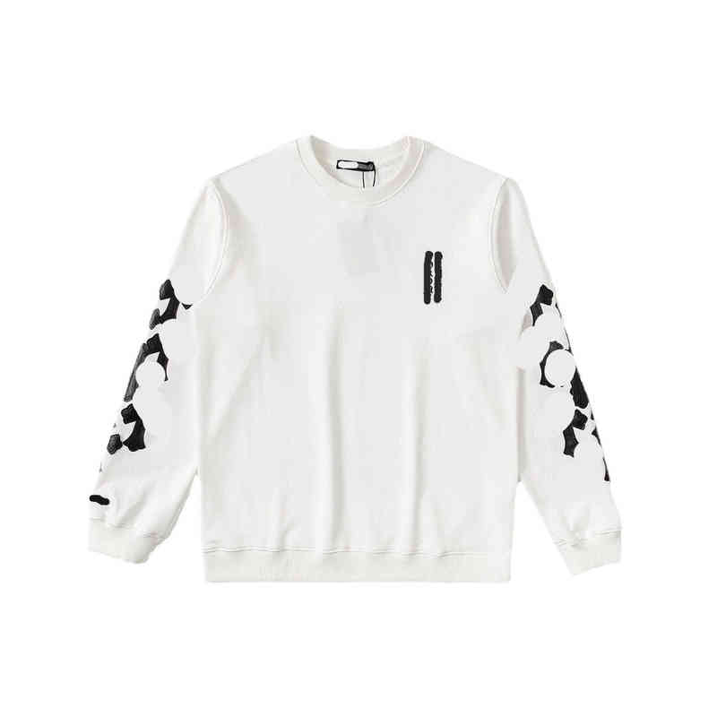 

2021 early autumn new ch / Crosing lovers cross iron Kirin arm round neck sweater for men and women, White