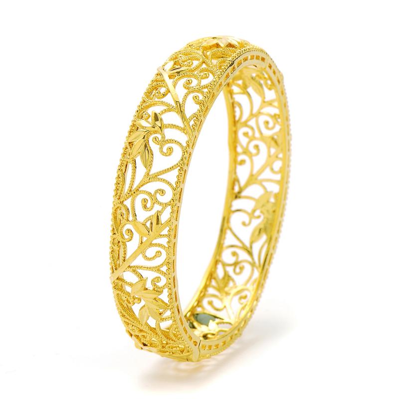 

Bangle Ethiopian Pattern Gold Color Bangles For Women Snow Dubai France Spain Bride Wedding Bracelet Arab Middle East