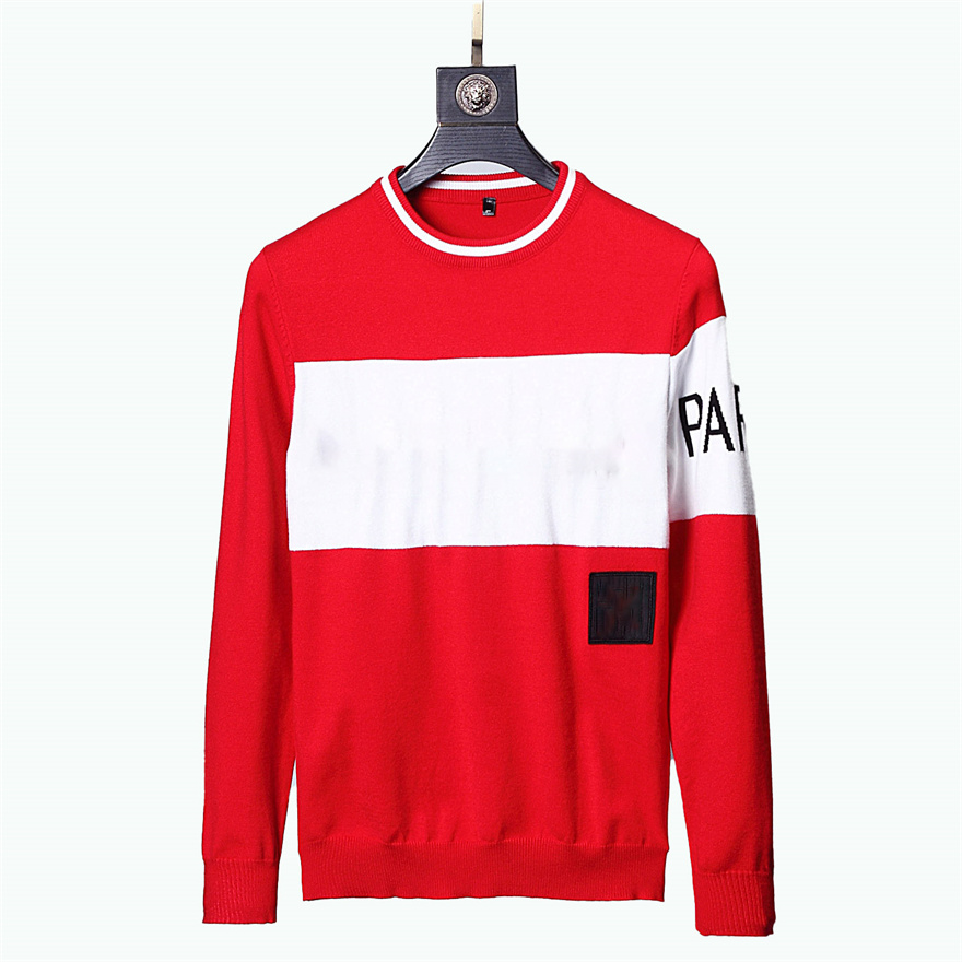 

2021 Hot Designers Sweaters luxury Mens Womens lattice letter print Milano Man Paris Fashion Top Quality Tees Street long Sleeve luxurys red jumper