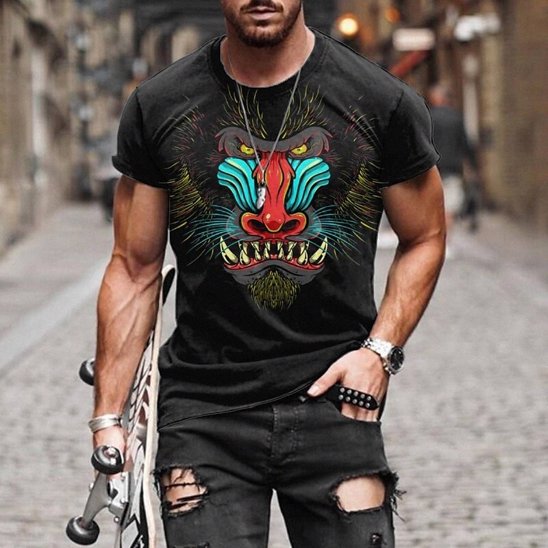 T-shirt Tee Tee-shirt 3D Imprimer graphique col rond décontracté quotidien quotidien 3D imprimé à manches courtes Mode Designer Cool confortable