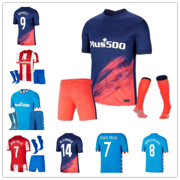 

21 22 Atletico Soccer Jerseys GRIEZMANN JOAO FELIX SUAREZ KOKE M. Llorente Madrid 75th jersey 2021 2022 Champion hombres Niños camisetas de, Black;yellow
