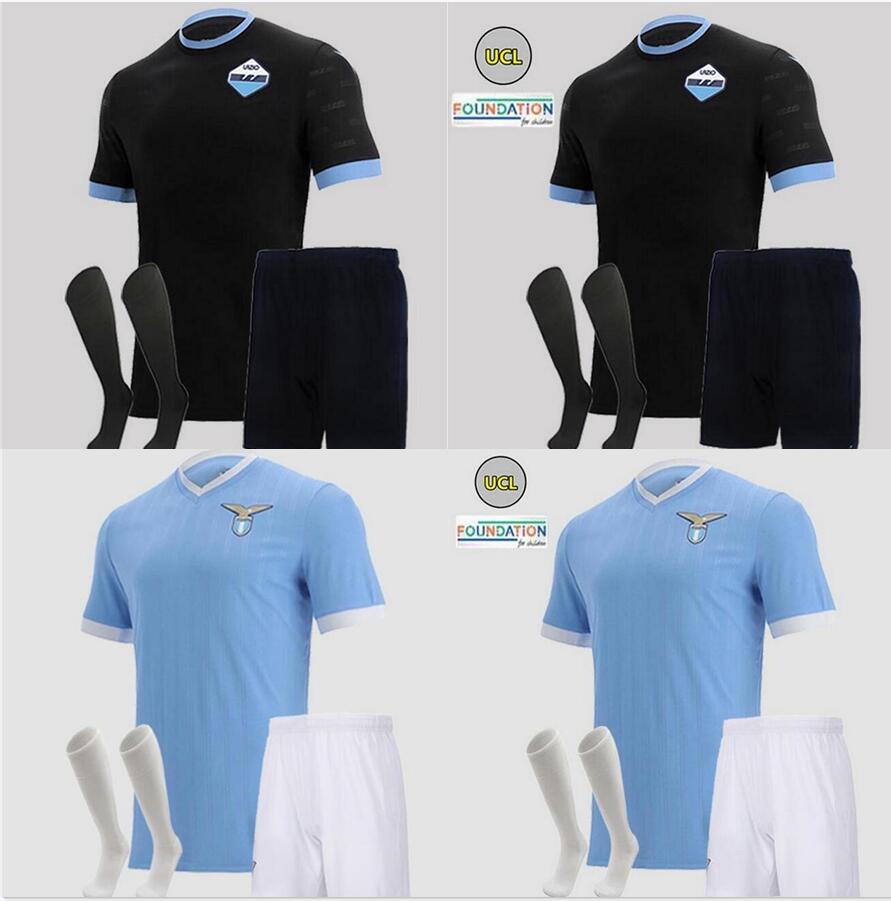 

Adult+kids kit 21 22 Lazio Home away Soccer Jerseys Immobile J.Correa Lazzari 2021 2022 De Ley Tercer Maglie Lulic Sergej Luis Alberto Shirt, Black;yellow