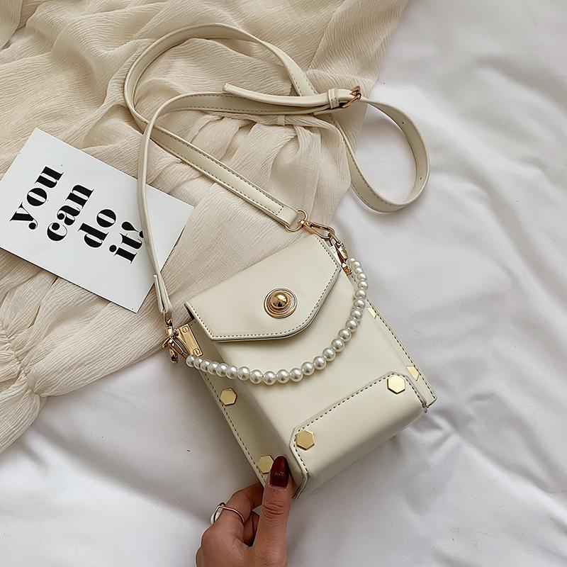 

2021 Summer Small Bag Women's Messenger Bag Chain Mobile Phone Mini Versatile Summer Foreign Style Small Fresh Korean PU, Black