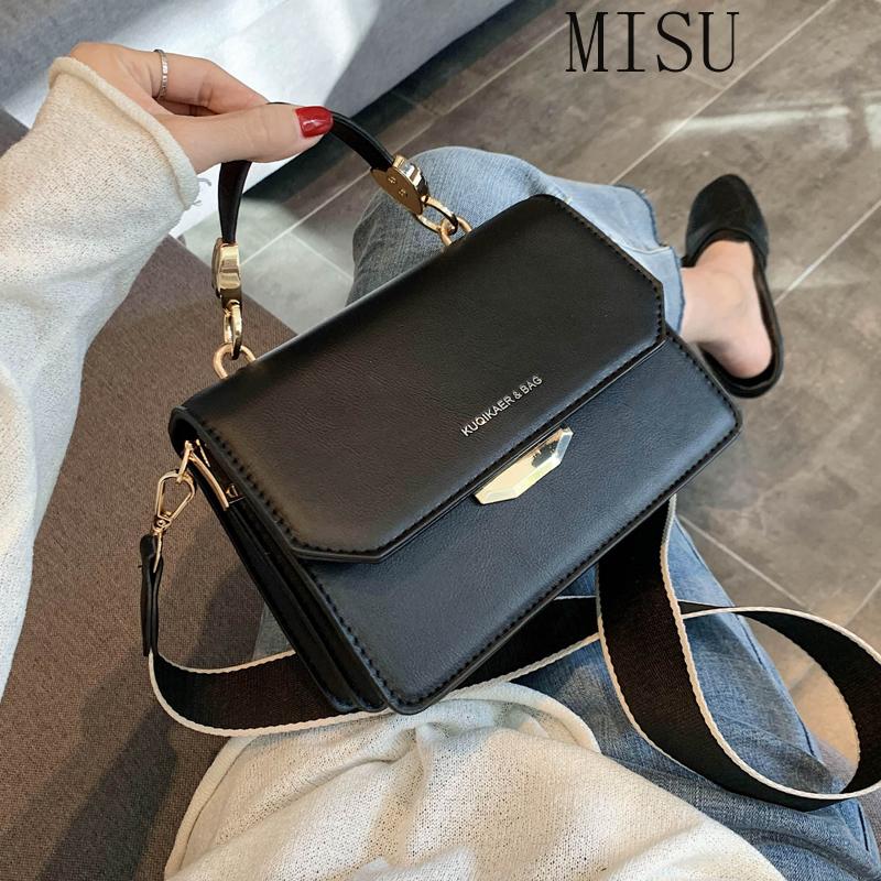 

2021 New Style Cool Versatile Western Style Shoulder Bag Fashion Wide Strap Shoulder Bag Fashion Hand Women's, Black