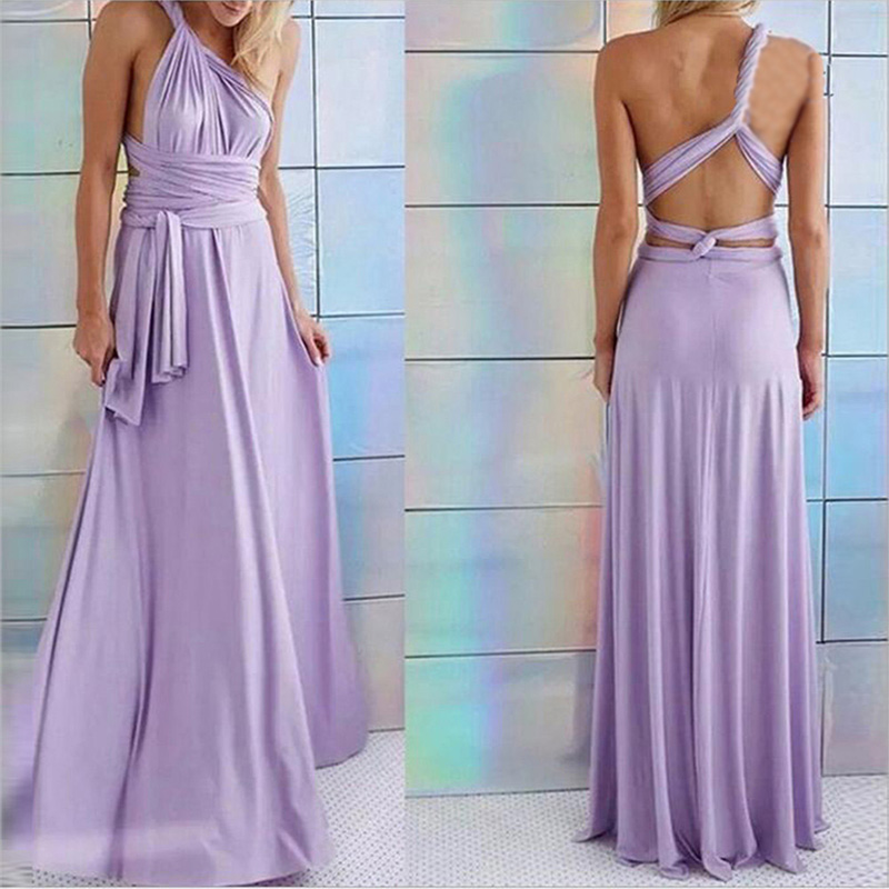 

Sexy Bohemia Long Dress Bridesmaid Formal Multi Wrap Convertible Maxi Dresses Backless Hollow Out Party Bandage dress, Black;gray