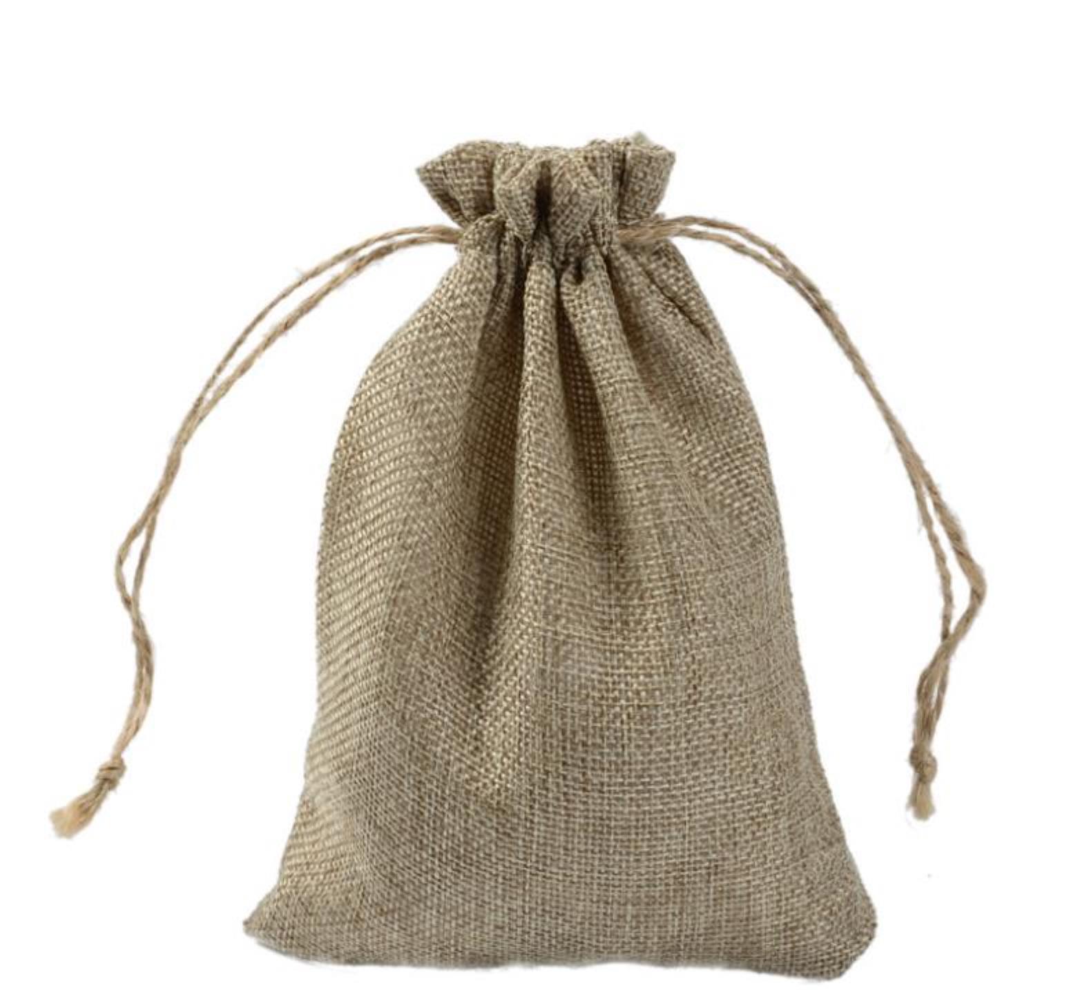 

2021 Packaging & Display Jewelry7X9Cm 9X12Cm 10X15Cm 13X18Cm Original Color Mini Jute Bag Linen Hemp Jewelry Gift Pouch Dstring Bags For