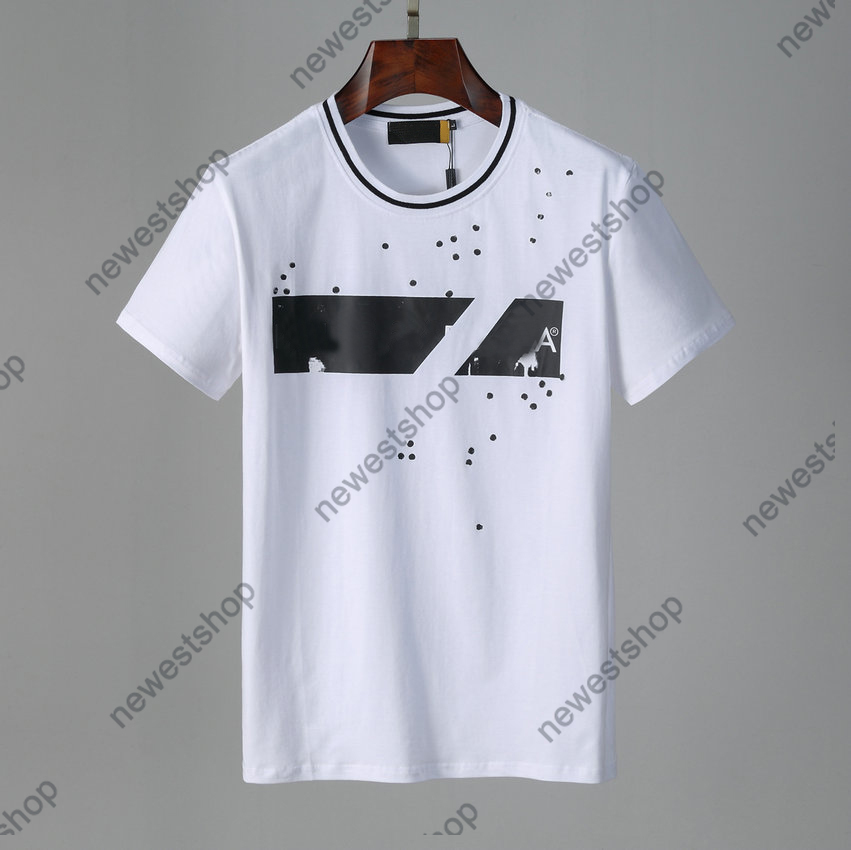 

2021 Designer Mens T-shirts Summer letter printing t shirt Casual cotton circle print T shirts fashion Tee Top, White;black