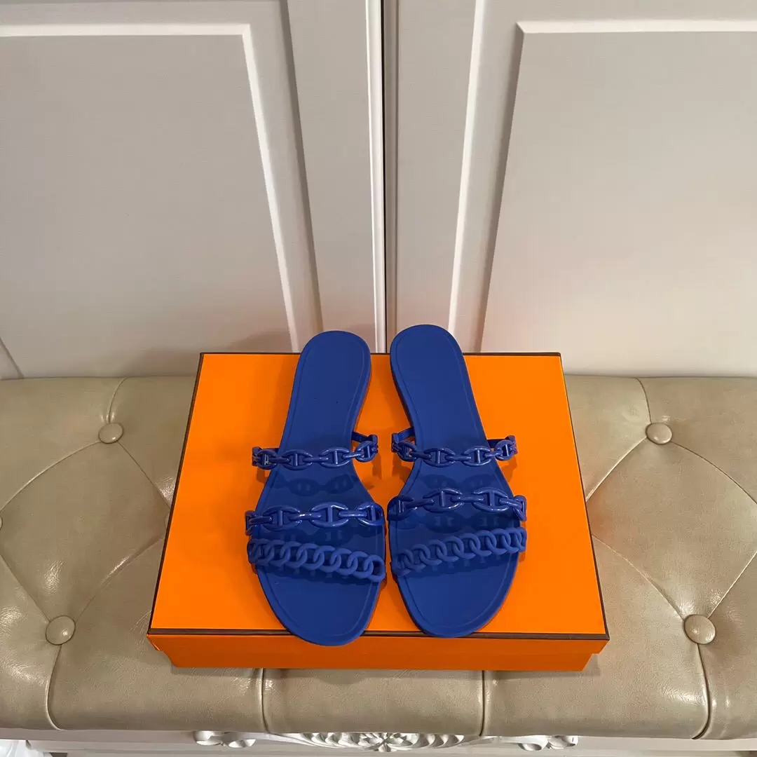 

2021 luxury Sandals Designer woman's slipper Top quality summer fashion jelly slide slippers Brand Casual shoes Womens Leather Alphabet outdoor beach shoe, Blue