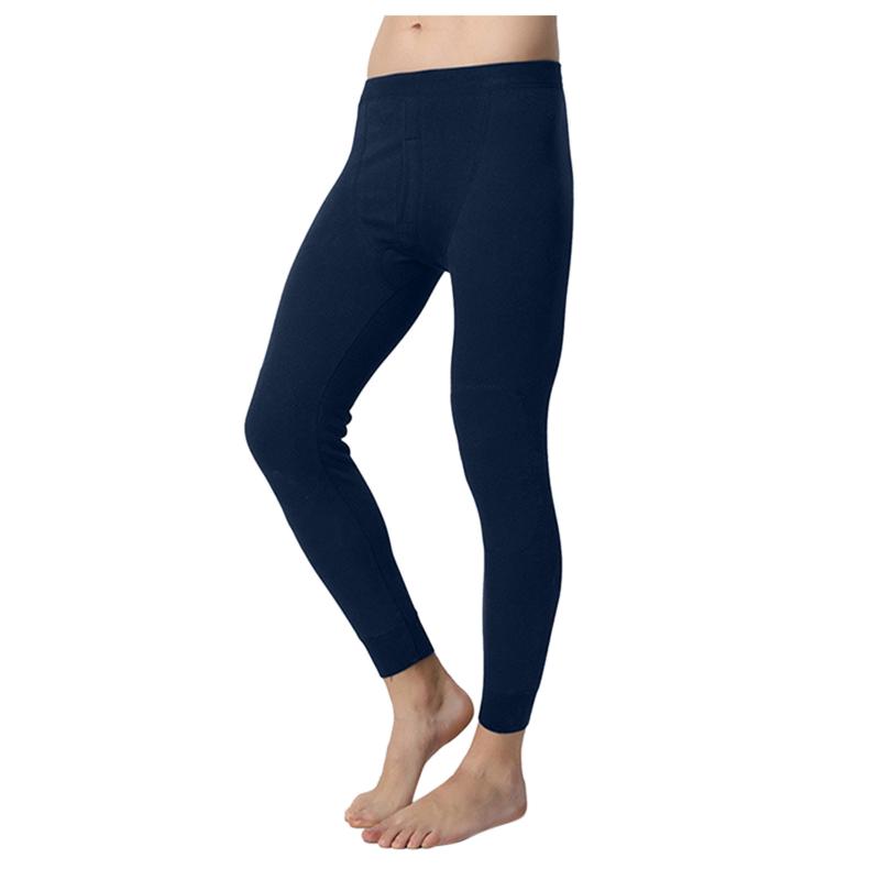 

Men's Pants Fleece Waist Knee Protectors Wool Trousers Anti-Pilling Cotton Large Size Warm Body Long Johns Leggings, Black