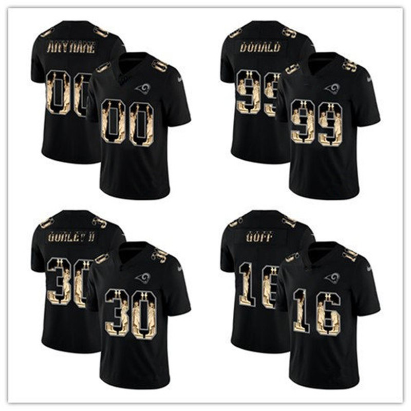 

Los Angeles''Rams''MEN WOMEN YOUTH Todd Gurley II Jared Goff Aaron Donald statue of liberty black football Jersey