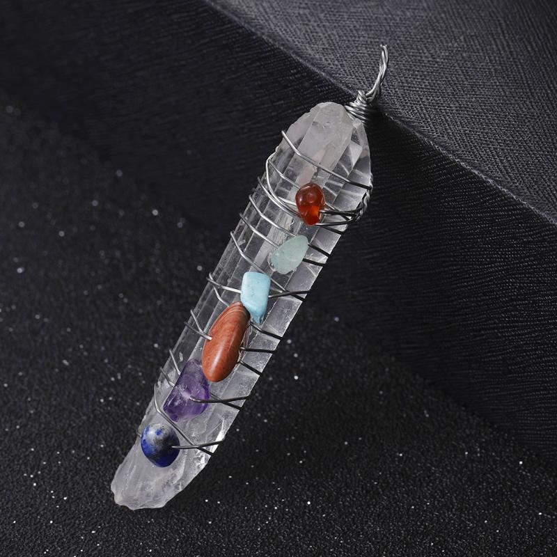 

Charms Necklace Pendant For Women Fashion Handmake Charm Diy Natural Stone Jewelry Making Hexagonal Pillar 2021, Bronze;silver