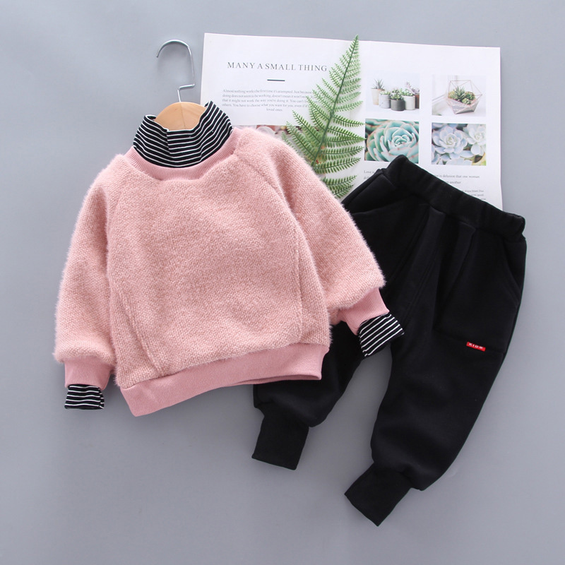 

2021 New Fashion Kids Girl Outfit Winter Padded Warm Baby Boy Clothes Set Long Sleeve Tops+pants Children's Clothing 1-4 Years Uv4u, Khaki