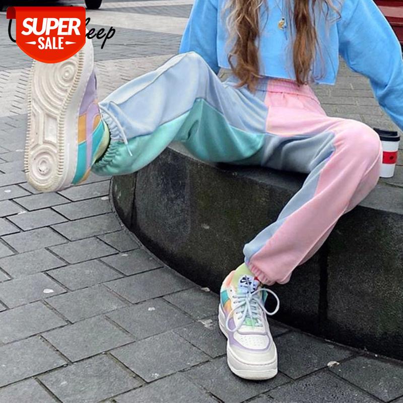 

Weekeep Colorful Patchwork Casual Sweatpants Women Loose High Waist Fashion Trousers Ladies Korean Hip Hop Harem Pants Summer #uv7F, Black;white