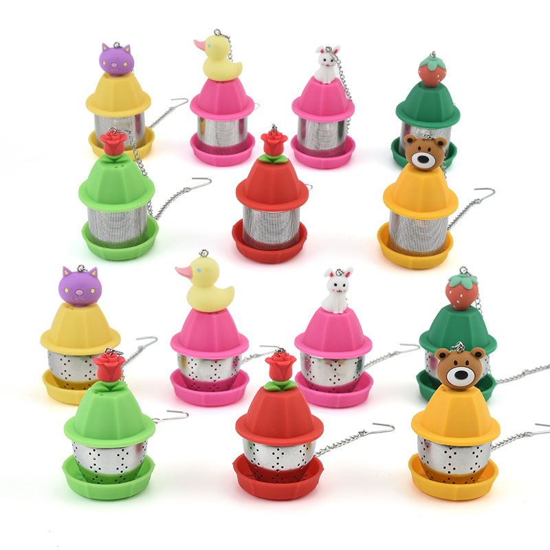 

Creative Tea Infusers silicone Cartoon tea-leakage Stainless steel teas filter Silica gel Reusable Tea-Tools T9I001741