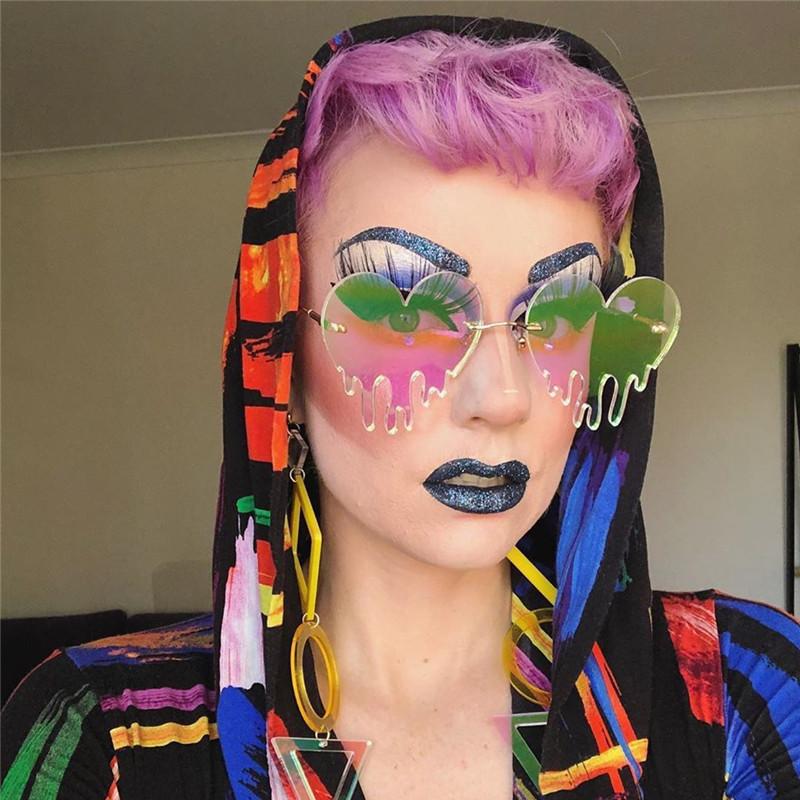 

Sunglasses Sexy Melting Heart Shaped Women Rimless Cute Sun Glasses Female Eyewear Ladies Eyeglasses