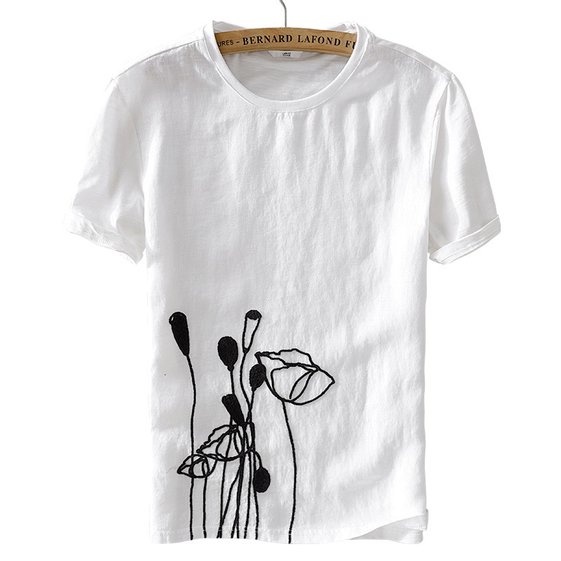 

2021 New Novo Estilo De Vero Camisa Marca Ocasional Branco T-shirt Da Forma Dos t Shirts Casuais Para Homens Bordado Camiseta 116w, White