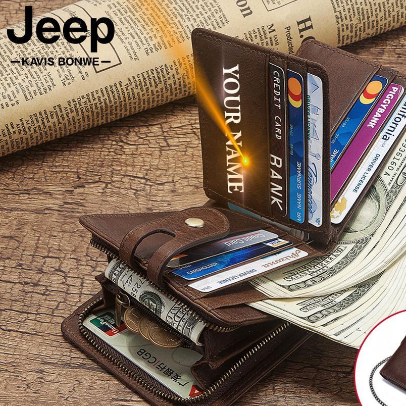 

Genuine leather RFID vintage wallet men with coin pocket short wallets small hasp zipper walet card man purse, Red;black