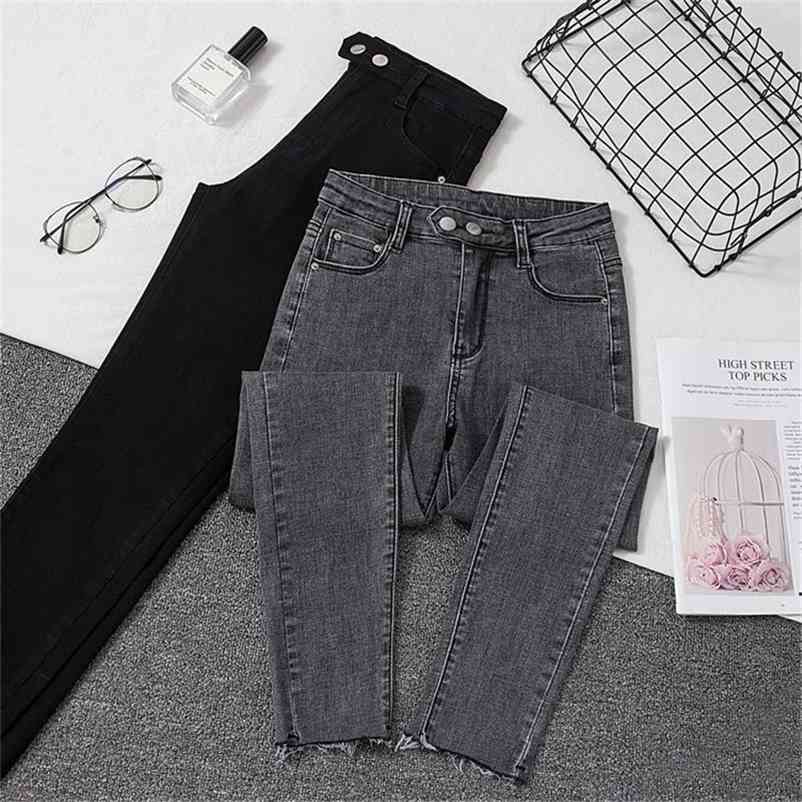 

Jeans Female Denim Pants Black Color Womens woman slim Stretch Bottoms Feminino Skinny For Women Trousers Plus size 210629