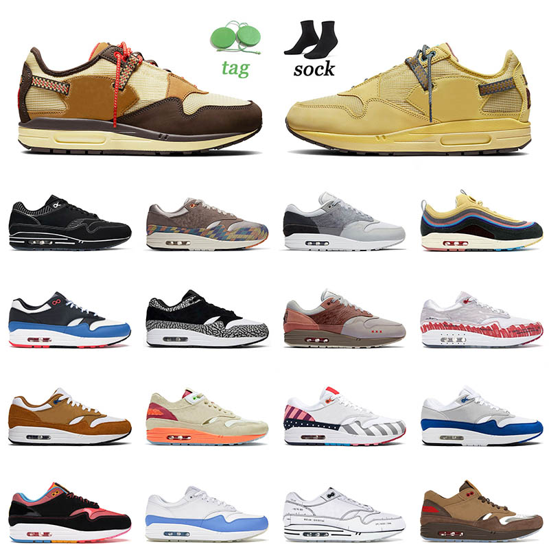 

Top Fashion 2021 Max 1 Running Sports Shoes Mens Women Air Airmax Baroque Brown Wheat White Schematic N7 Acid Wash Sketch Shelf Trainers Sne